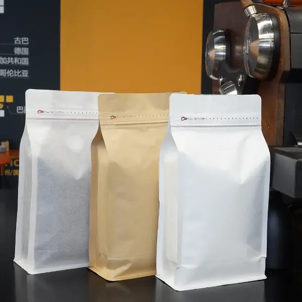 500пластиковые кофейные пакеты с клапаном дегазации в чёрно-белом цвете