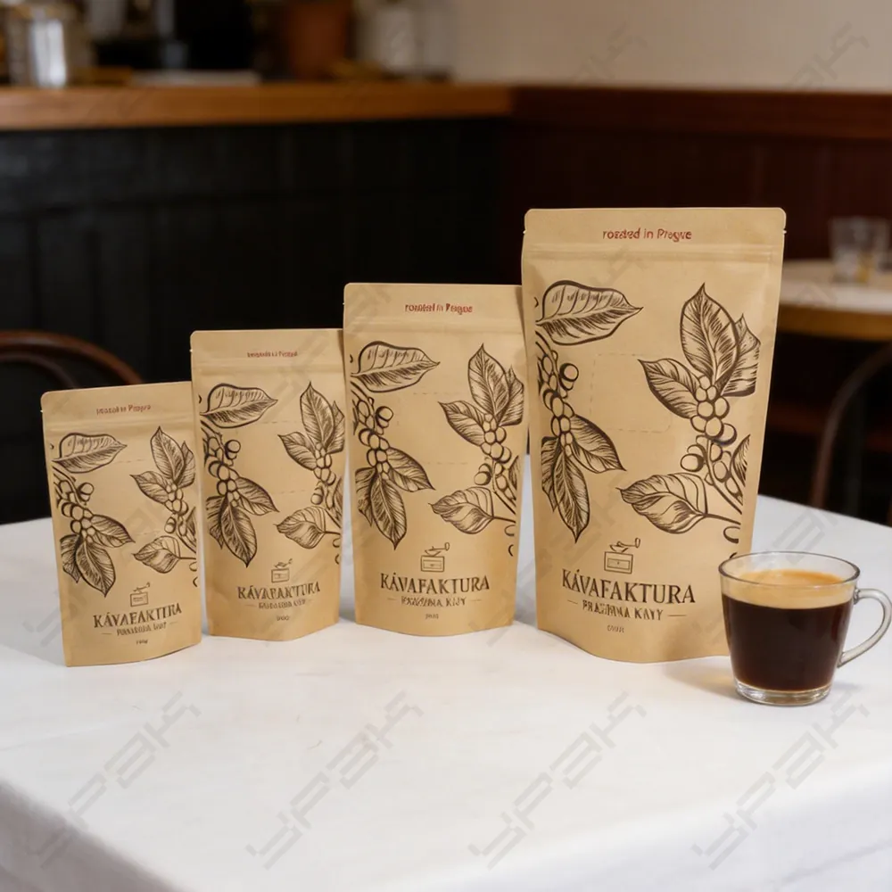 Tasca in piedi per chicchi di caffè