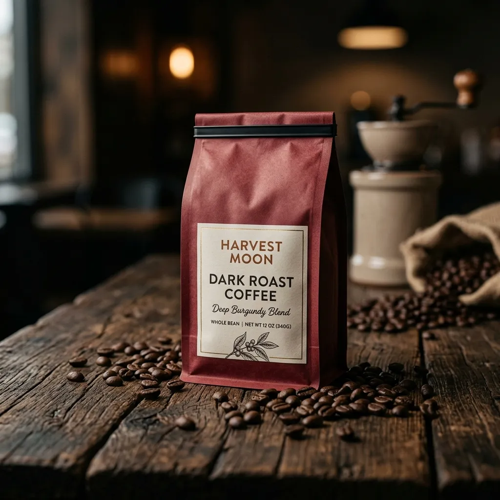 Burgundy_coffee_pouch_on_table