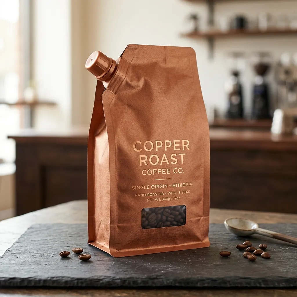 Встаньте up_coffee_bag_on_table